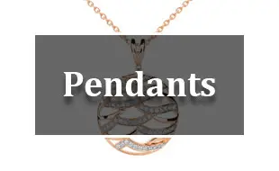 A picture of some gold necklaces with the word pendants on them.