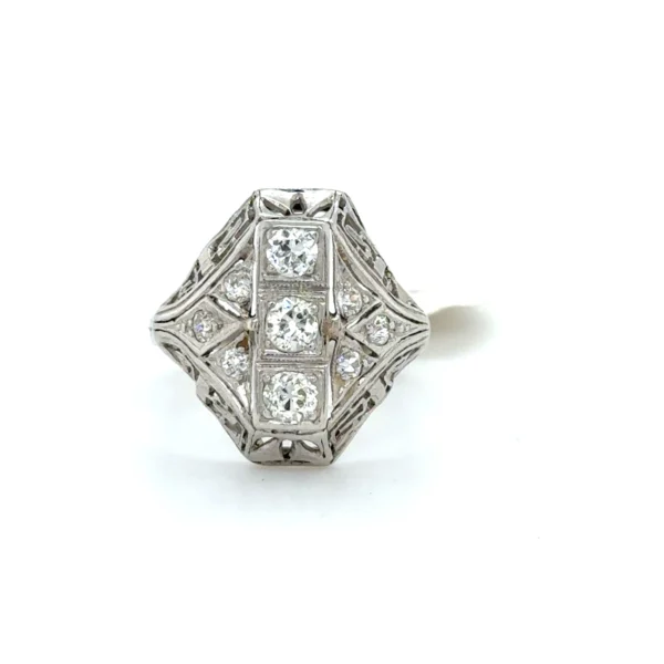 Elegant diamond ring in white gold setting