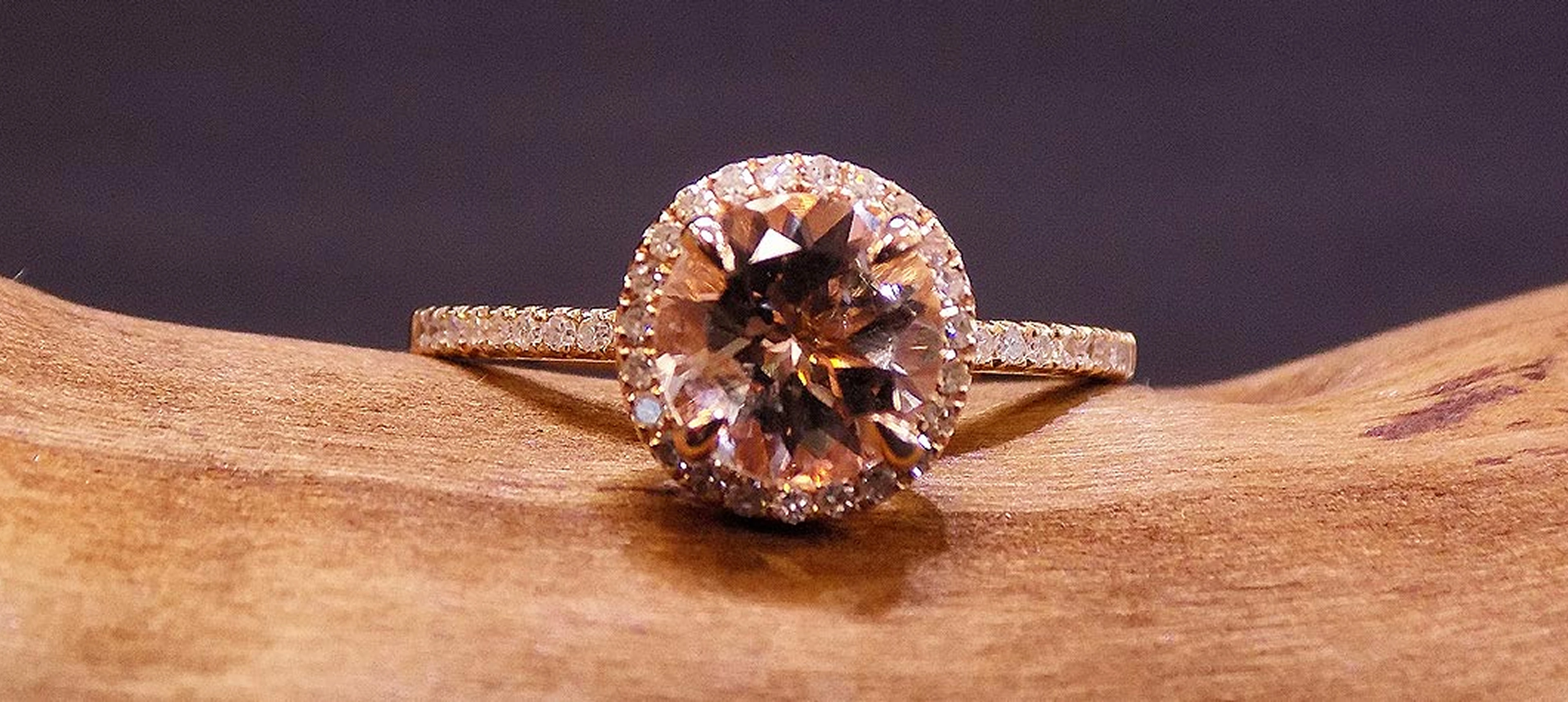 Sparkling diamond ring displayed elegantly