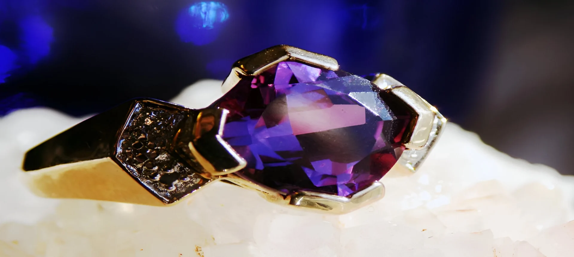 Elegant purple gemstone ring